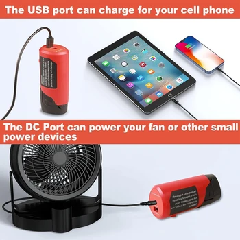 за Милуоки Литиева батерия 12 USB-адаптер за захранване на Преносим Източник на захранване Адаптер за зареждане на батерията