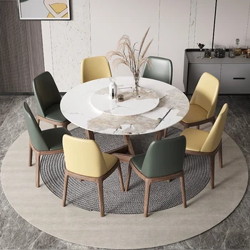 Кръгла маса за хранене в скандинавски Стил С превръщането на масата За малък апартамент, Кухненски мебели от масивно дърво, Лесна мебели от шисти