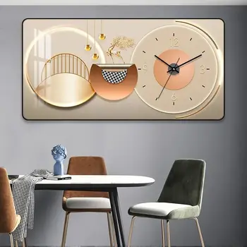 Нов часовник с декоративни рисунки, часовници за всекидневна, домашни тъпо време, сега от името часа окачване на картини